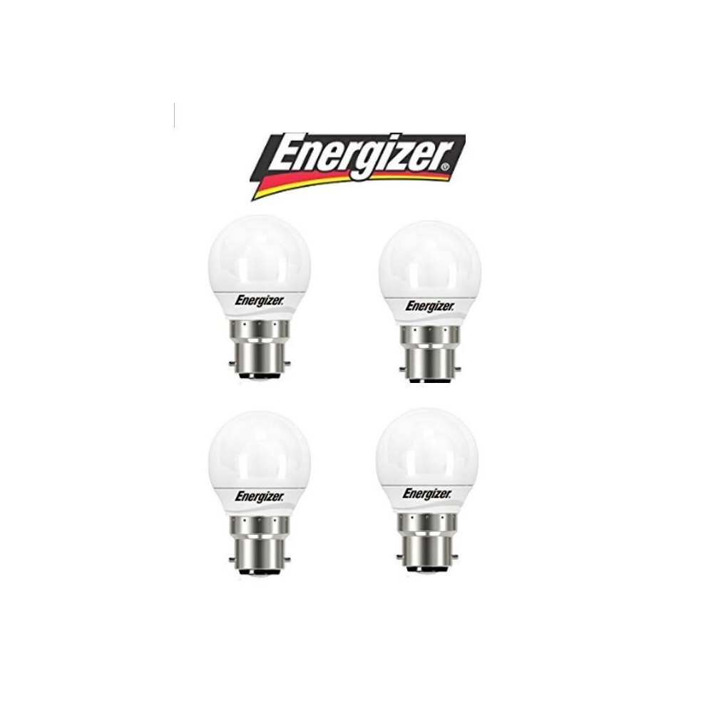 4 X Energizer 5.9w = 40w LED Golfball Bayonet Cap (BC) Opal Extra Warm White - 2700k (S8838)Â [Energy Class A+]