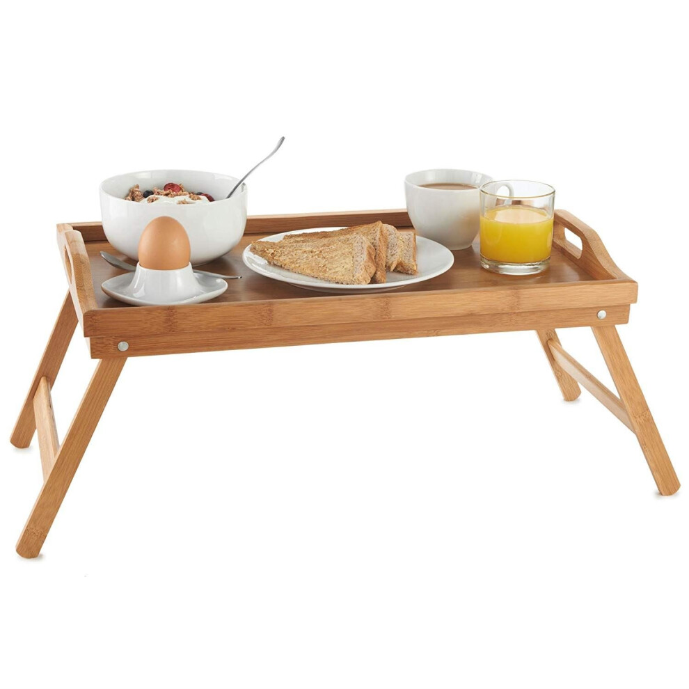 Bamboo Breakfast Tray - Lightweight and robust with Folding Legs Breakfast in Bed Tray