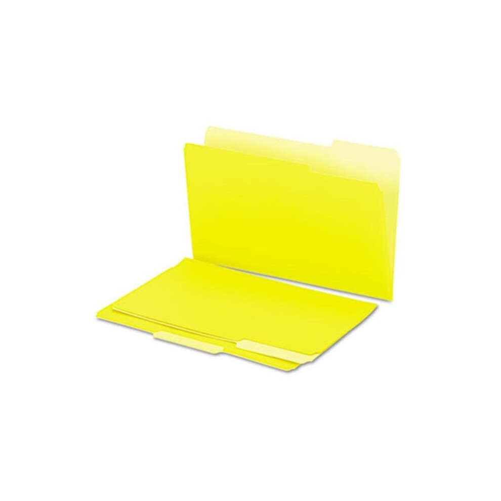 Universal 15304 Recycled Interior File Folders- 1/3 Cut- Top Tab- Legal- Yellow- 100/Box