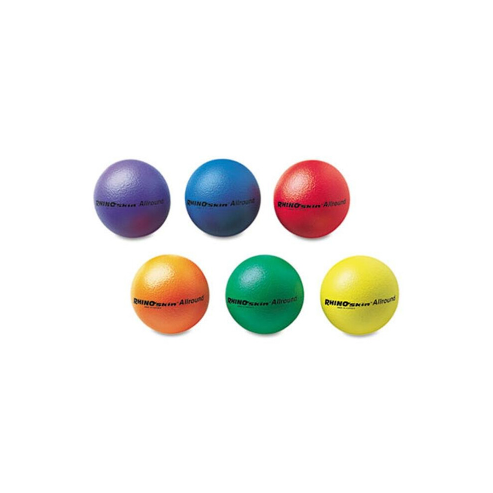 Champion Sports RS7SET Rhino Skin Ball Sets- 7"- Blue- Green-Orange- Purple- Red-Yellow- 6/Set