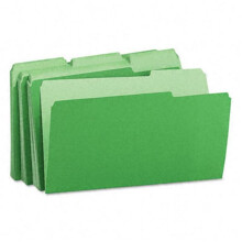 Universal 15302 Recycled Interior File Folders- 1/3 Cut- Top Tab- Legal- Green- 100/Box