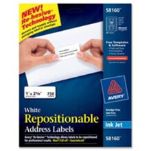 Avery 58163 Bläcketiketter, Frakt, Återpositionerbara, 5 cm x 10 cm, 250/BX