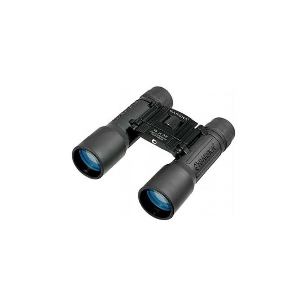 Barska Optics - Binoculars AB10115 16x32 Lucid View- Black Compact- Blue Lens- Clam