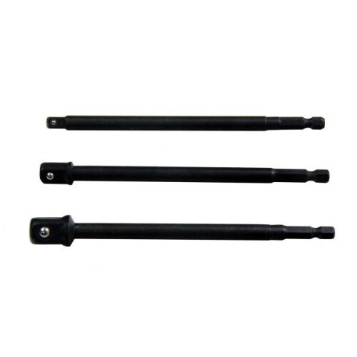 us pro US PRO 3pc 150mm Drill Socket Adapter Set Hex - 1/4" 3/8" 1/2" Drive