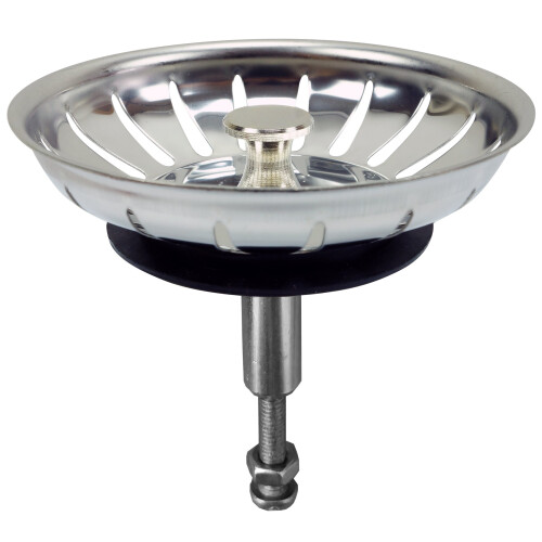 Kitchen Basin Drain Sink Waste Strainer Plug Steel with Adjustable Height