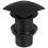 (Unslotted) Click-Clack Square Push Button Waste Plug Sink Basin Black Powder Coated 1