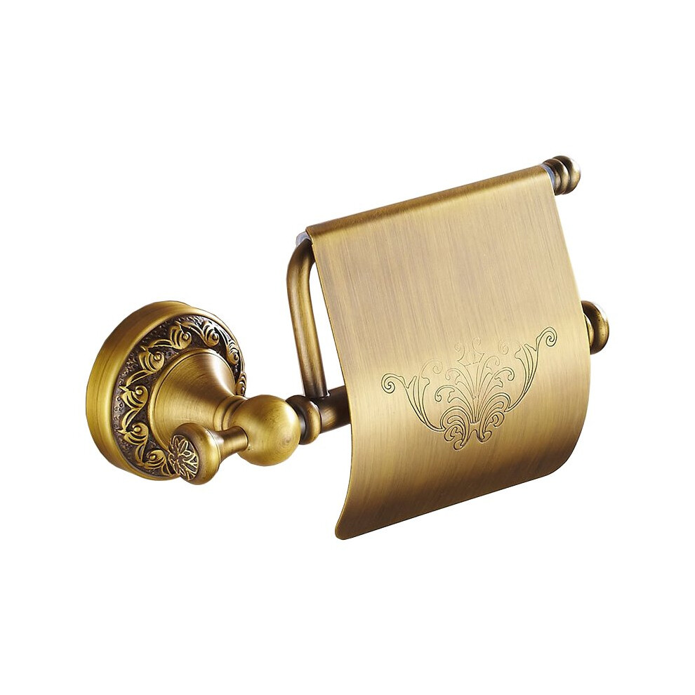 Antique Brass Toilet Elegant Roll Holder with Flap Paper Rack Wall Mounted-image-OPC-PQ7V6Z-NEW