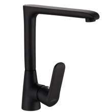 Kitchen Sink Standing Faucet Mixer Single Lever Tap Black Powder Coated Brass