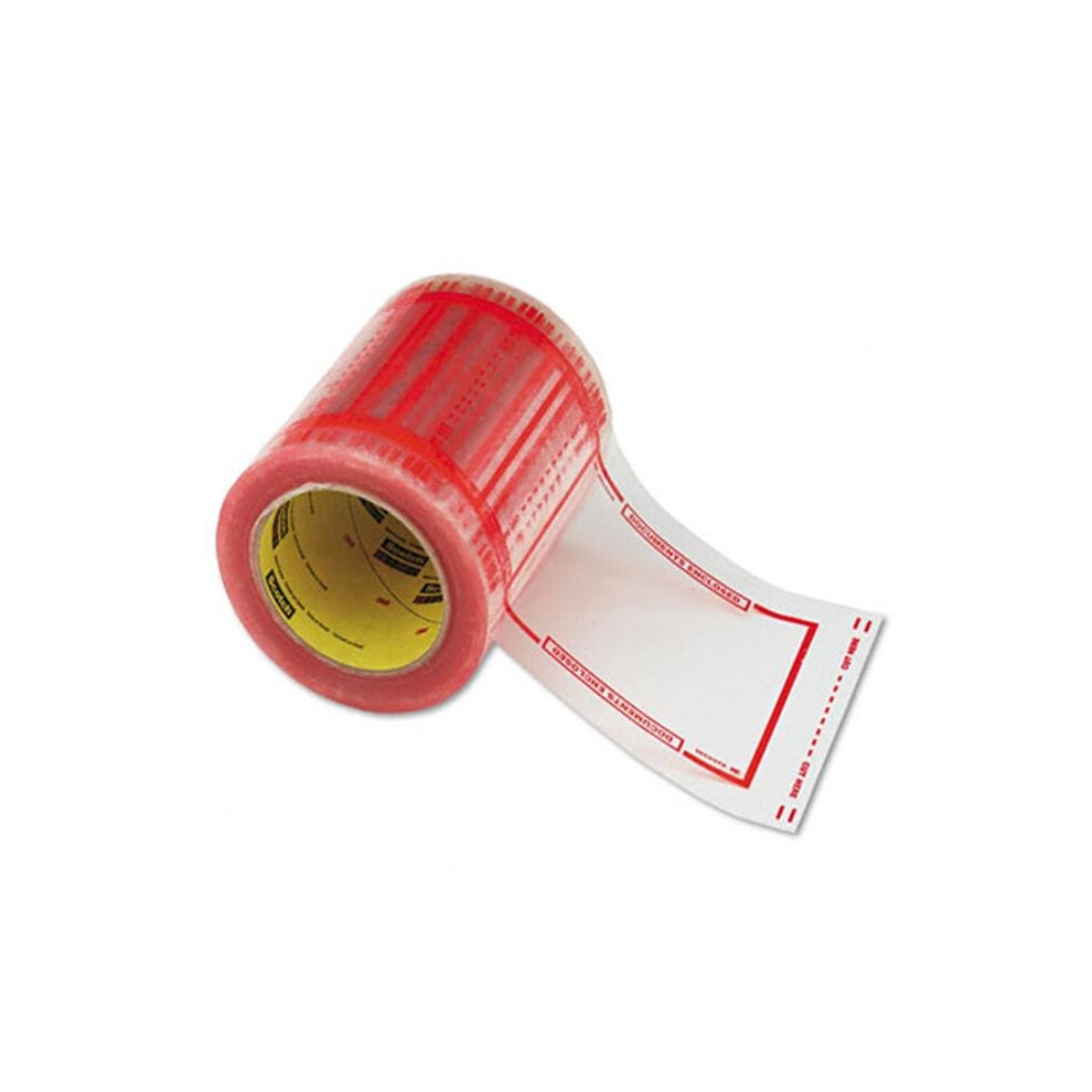 3M 82405 Pouch Tape Shpg. Doc. Protect System  5&apos;&apos; x 6&apos;&apos;  Clear w/Orange Border  500/roll