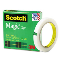 3M 810342592 Magic Office Tape  3/4'' x 72 Yards  3'' Core  Clear