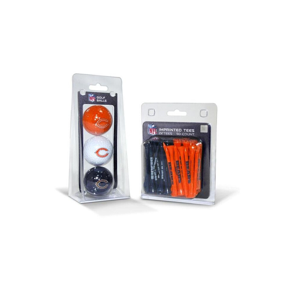 Photos - Golf Team  30599 Chicago Bears 3 Ball Pack and 50 Tee Pack