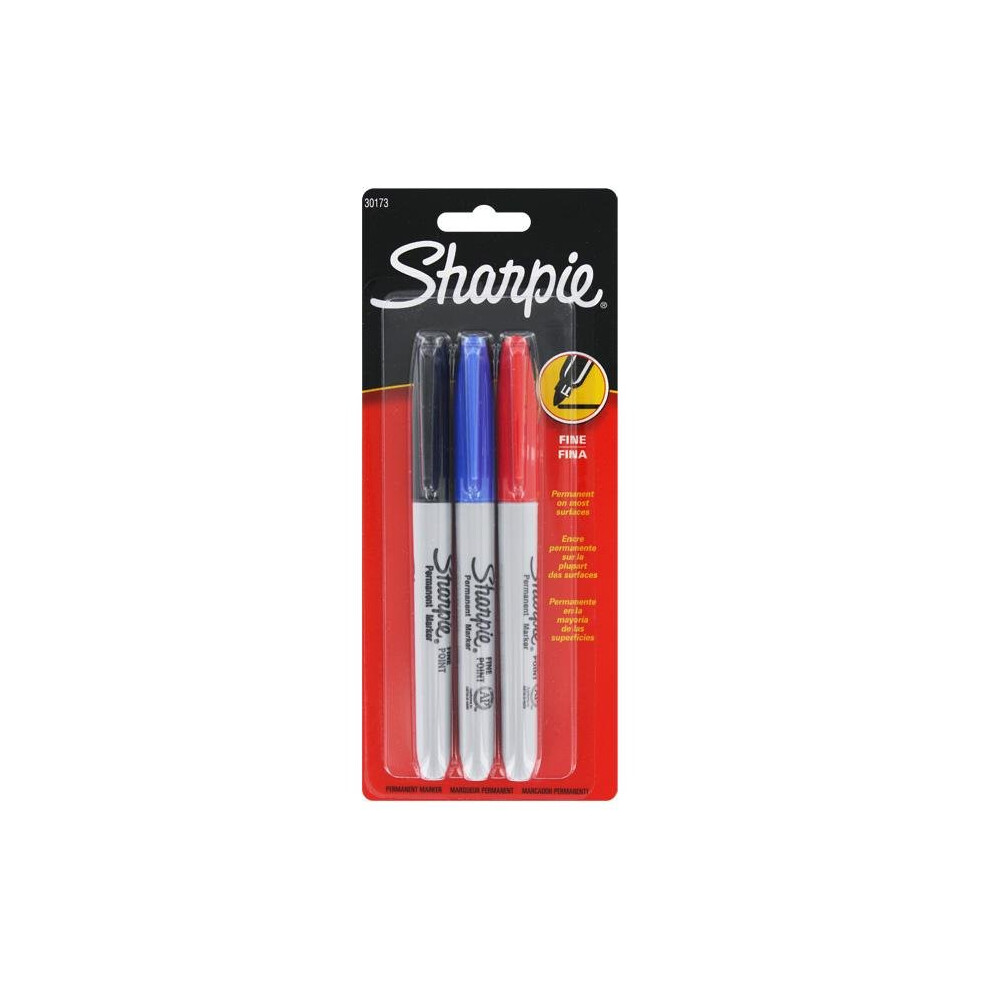 Photos - Felt Tip Pen Sharpie 30173PP  Fine Point Permanent Markers Assorted 3-PK 