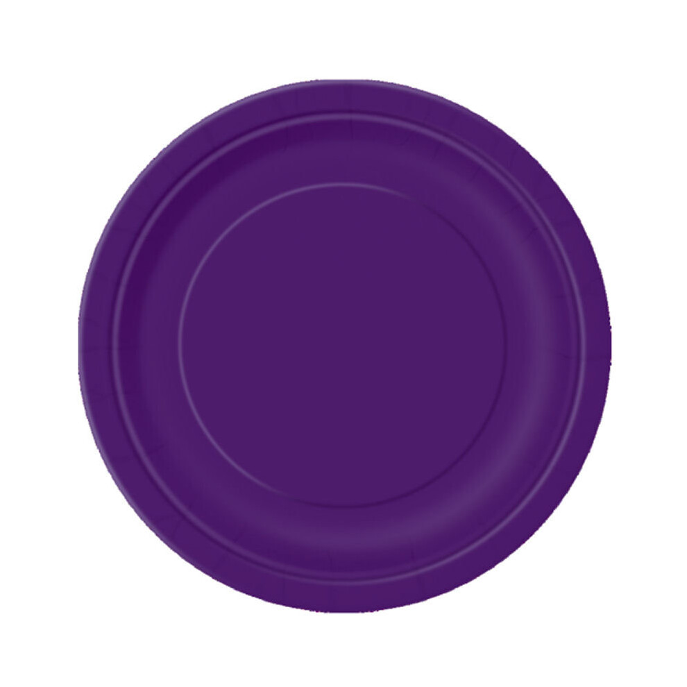 20 Purple Round 7" Paper Plates