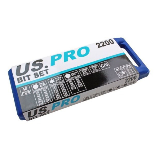 us pro US PRO Tools 40pc Torx / Spline & Hex Bit Set 3/8" & 1/2" Drive Bit Holder 2