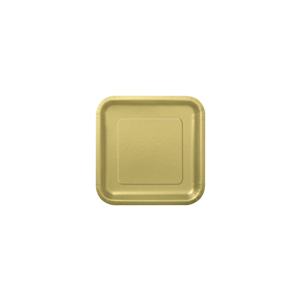 14 Gold Square 9" Plates