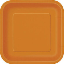 14 Pumpkin Orange Square 9" Plates
