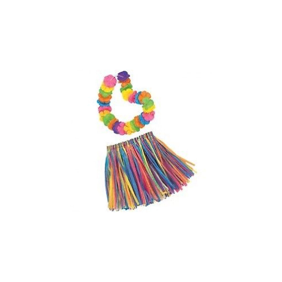 Ensemble jupe et collier de fleurs Luau pour enfant