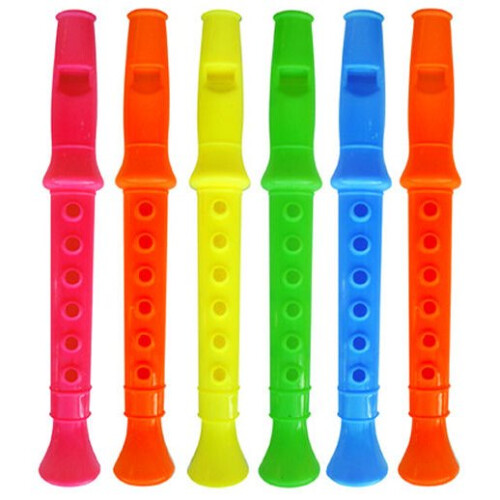6 Flute Whistles 14cm