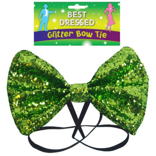 Green Glitter Bow Tie