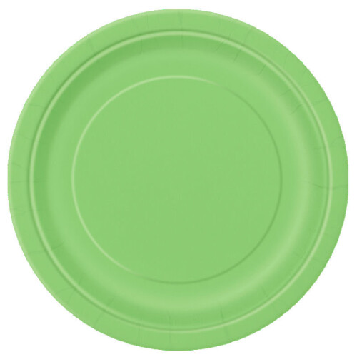 16 Lime Green Round 9" Paper Plates