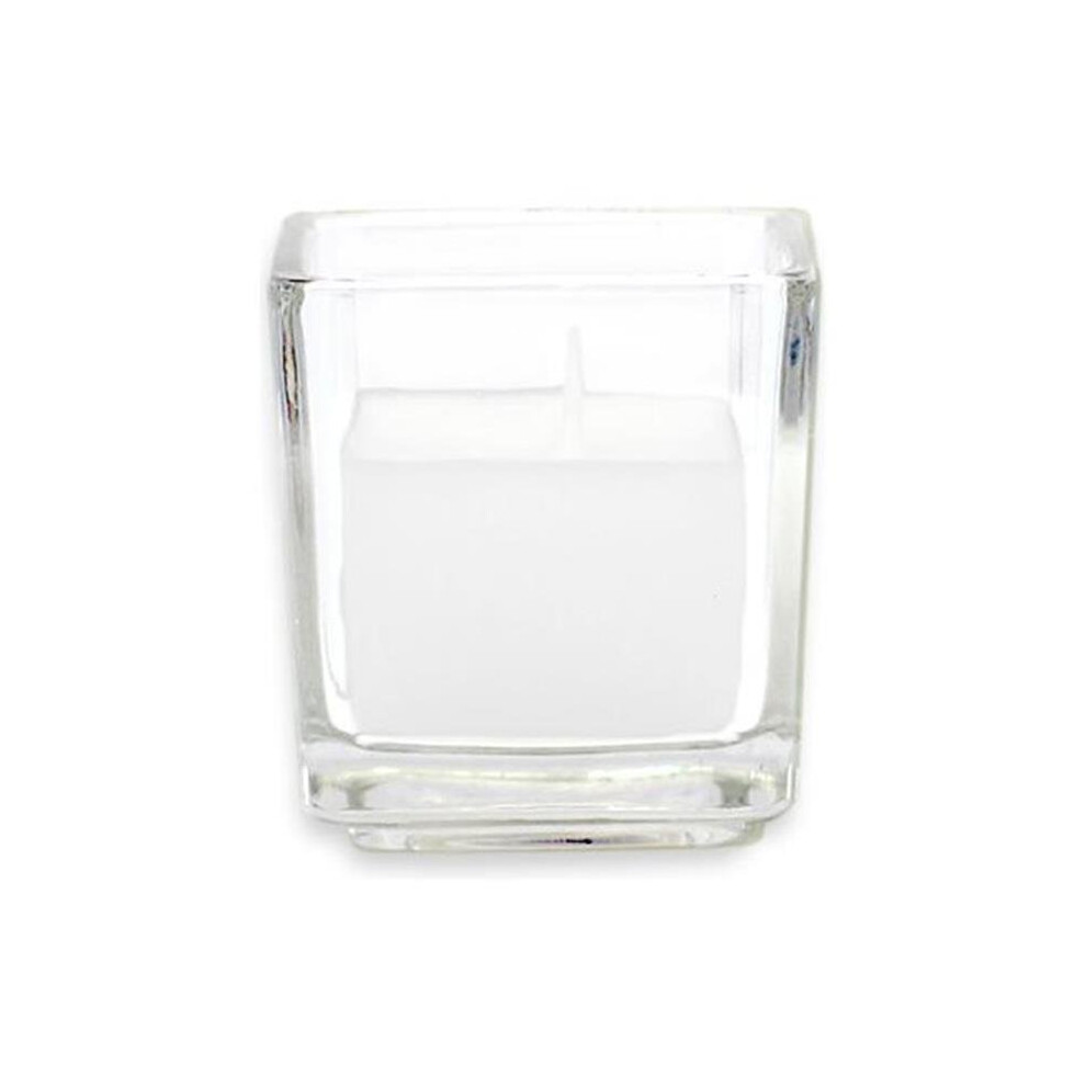 Zest Candle CVC-040 White Citronella Square Glass Votive Candles -12pc-Box-image-OPC-PQ92NG-NEW