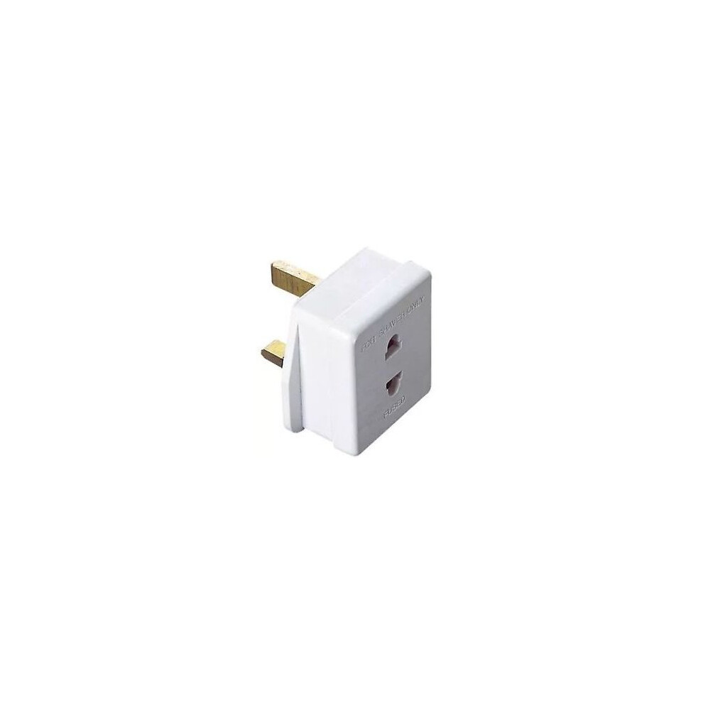 Pro-Elec 1 Amp Electric Shaver Euro 2 Pin To Uk 3 Pin Adaptor