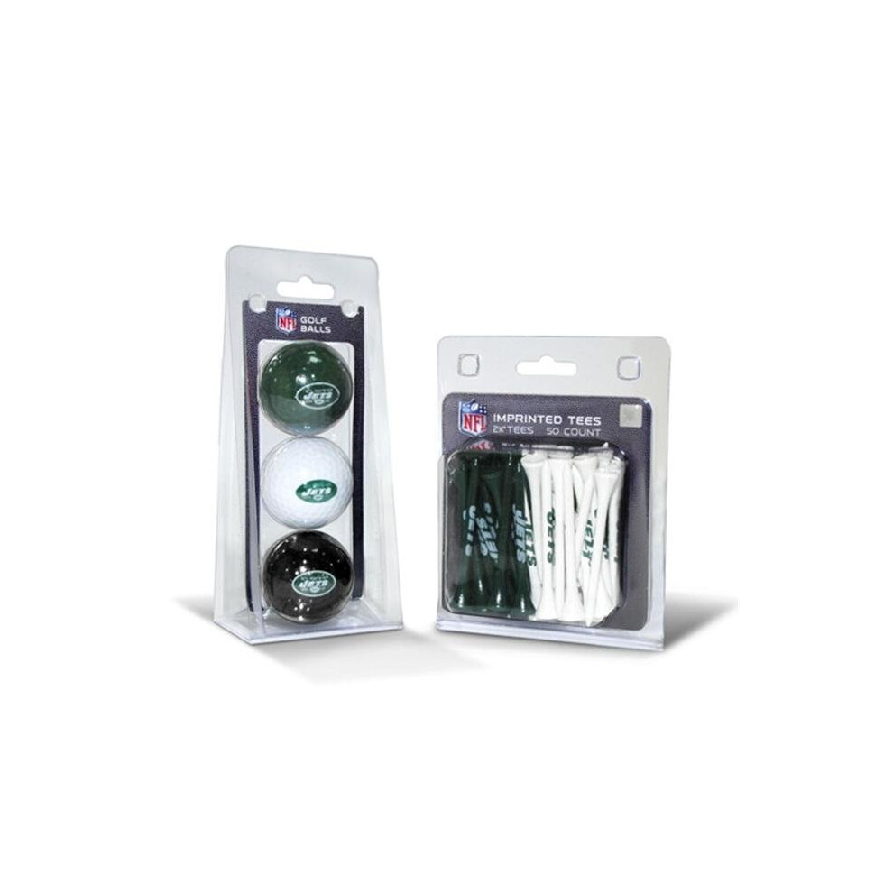 Photos - Golf Team  32099 New York Jets 3 Ball Pack and 50 Tee Pack