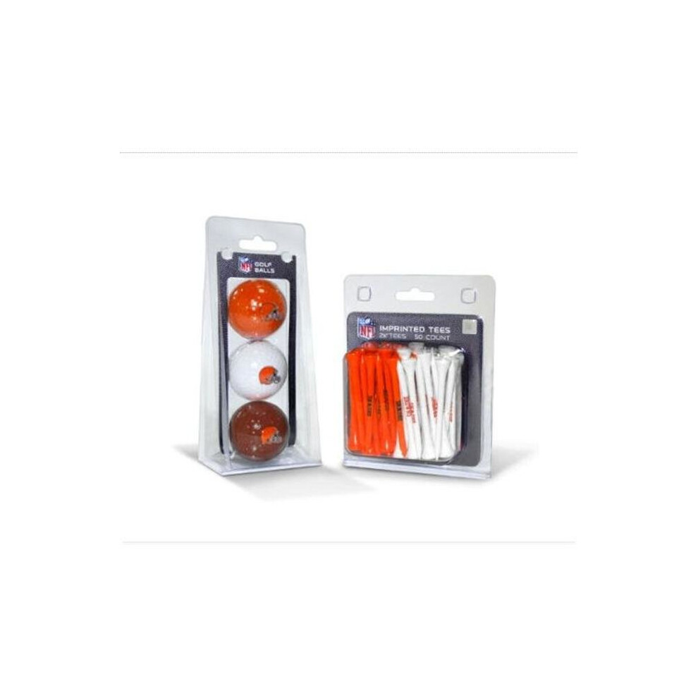 Photos - Golf Team  30799 Cleveland Browns 3 Ball Pack and 50 Tee Pack