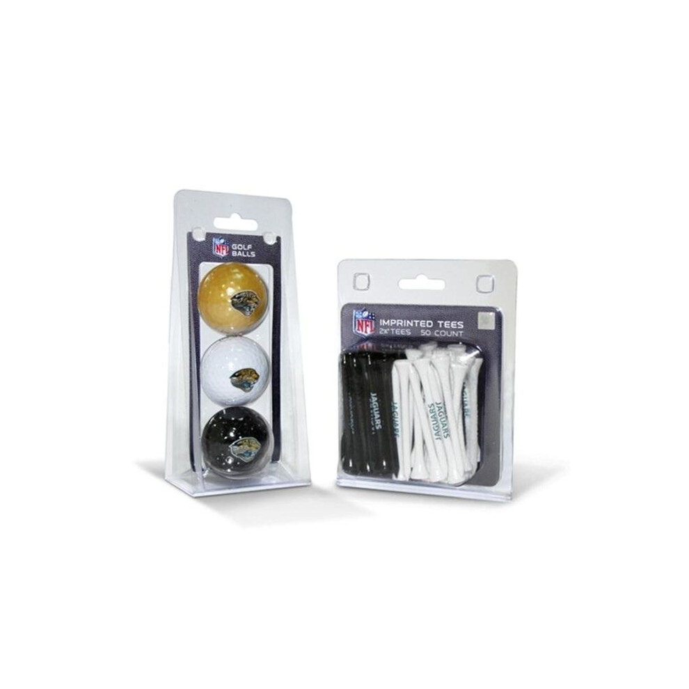 Photos - Golf Team  31399 Jacksonville Jaguars 3 Ball Pack and 50 Tee Pack