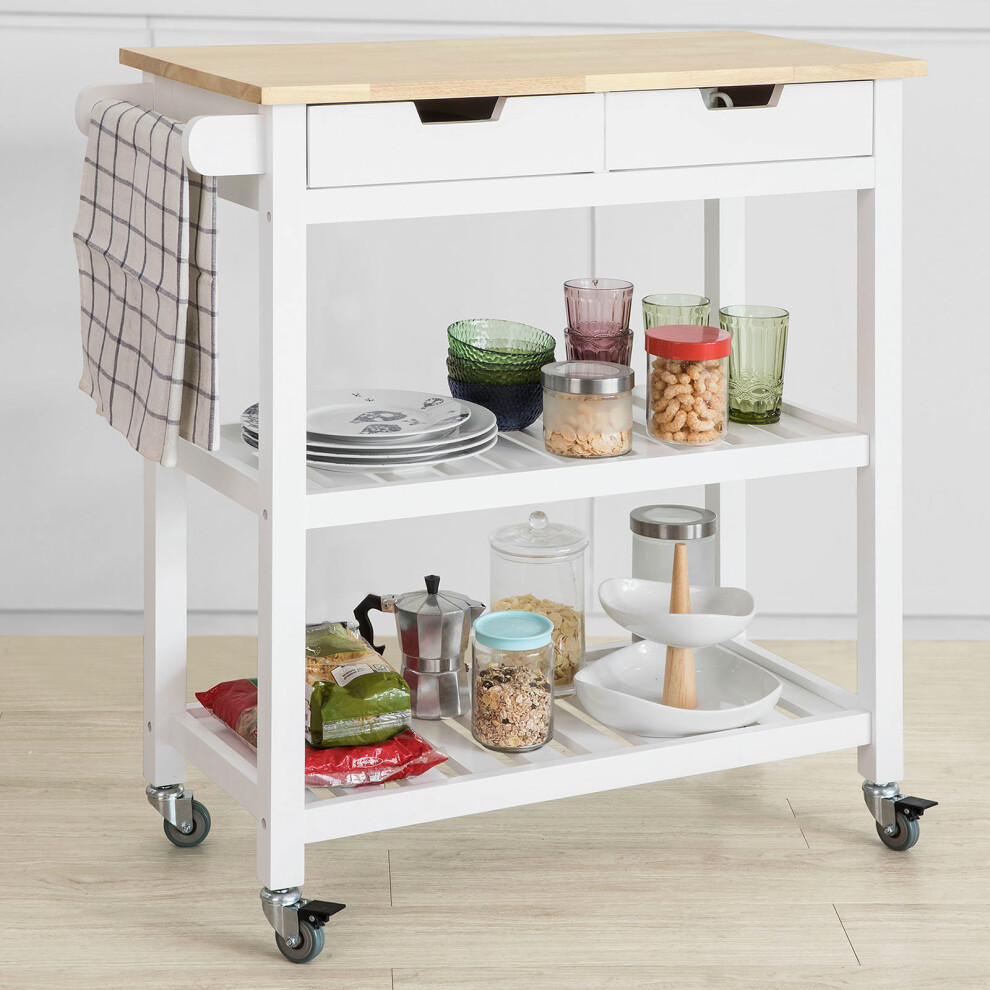 SoBuy® FKW68-WN, Kitchen Storage Trolley Serving Trolley Kitchen Shelf