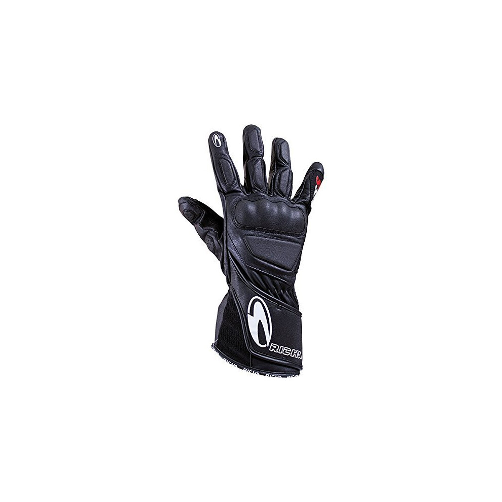 (Medium) Richa Wss Leather Sports Summer Racing Motorcycle Gloves Black 5060391692968