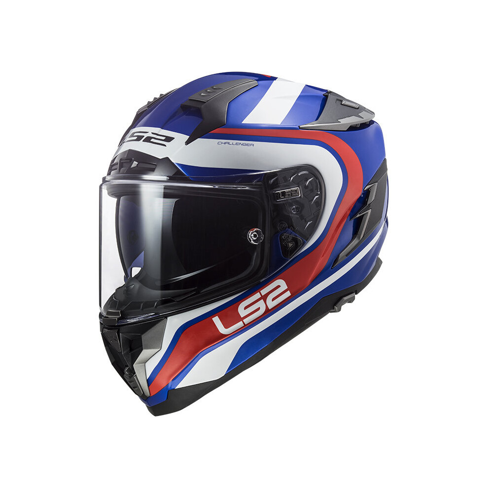 (3Xl) Ls2 Ff327 Challenger Fusion Red Fibreglass Helmet White,Red 6934432843000