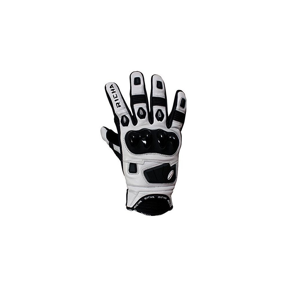 Richa White Rock Motorcycle Racing Gloves Xs /Black - Image 3