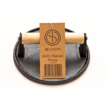 Cast Iron Grill/Bacon Press Round Shape 0.9 kg weight D 18cm x H 7cm