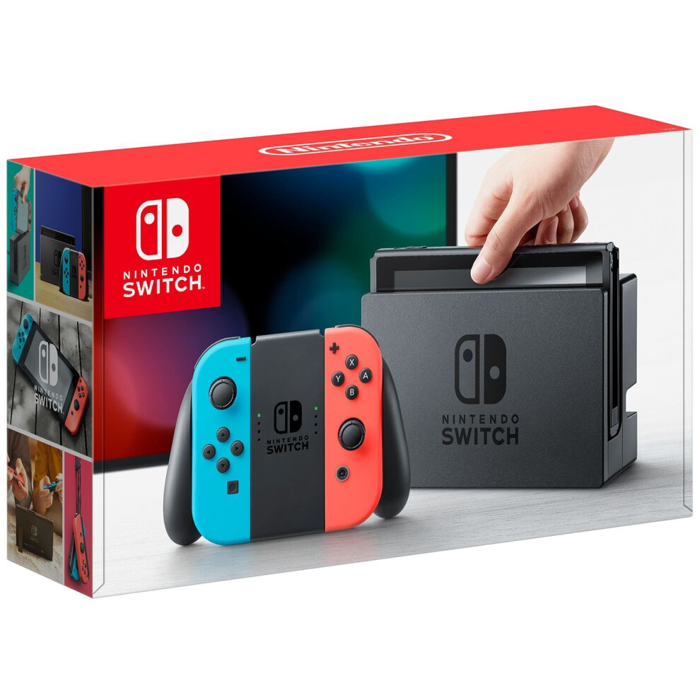 Nintendo Switch Console with Neon Blue & Red Joy-Con