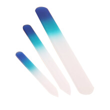 (Turquoise) Glass Nail File Crystal Set Double Sided Etched Professional Tool For Manicure Pedicure Nail Care Buffer, Nail Shaping