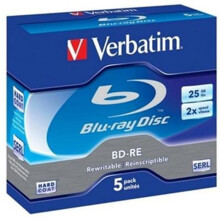 Verbatim - BD-RE - Confezione da 5 - 25 Go - 2x - Custodia CD