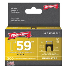 Arrow Fastener 091-591168BL .25 in. Insulated Staple Black 300- Box
