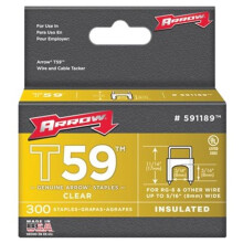 Arrow Fastener 091-591189 .31 in. X .31 in. Insulated Staple Clear 300- Box