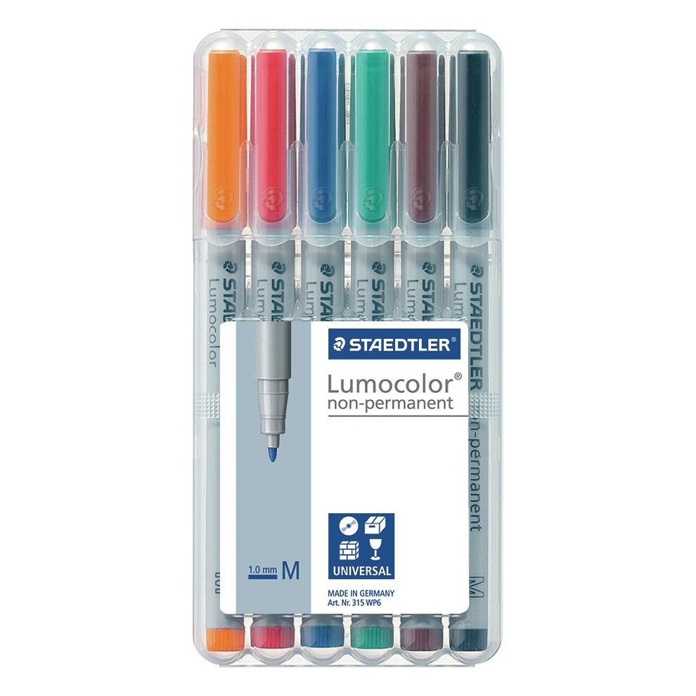 Lumocolor Non-Permanent 1.0mm Pens 6/Pkg-