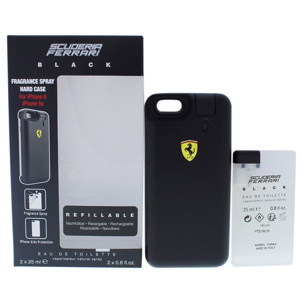 Ferrari Black Gift Set 2 X 25ml EDT+ Fragrance Spray Hard Case For Iphone 6