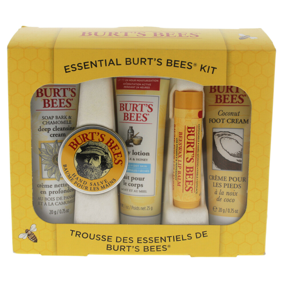 Burts Bees Essential Burts Bees Kit - 5 Pc Kit 1oz Body Lotion with Milk & Honey, 0.3oz Hand Salve
