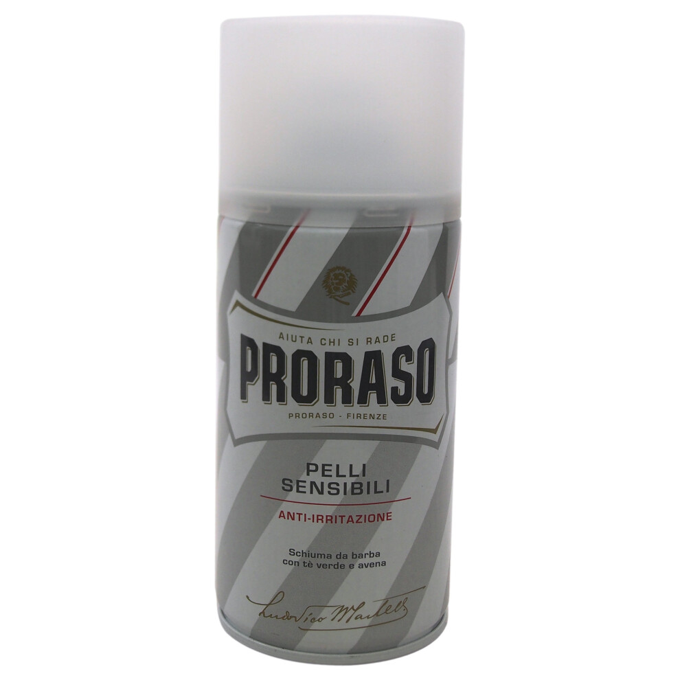 Proraso Sensitive Skin Anti-Irritation Shaving Foam With Green Tea & Oatmeal - 10.14 oz Shaving Foam