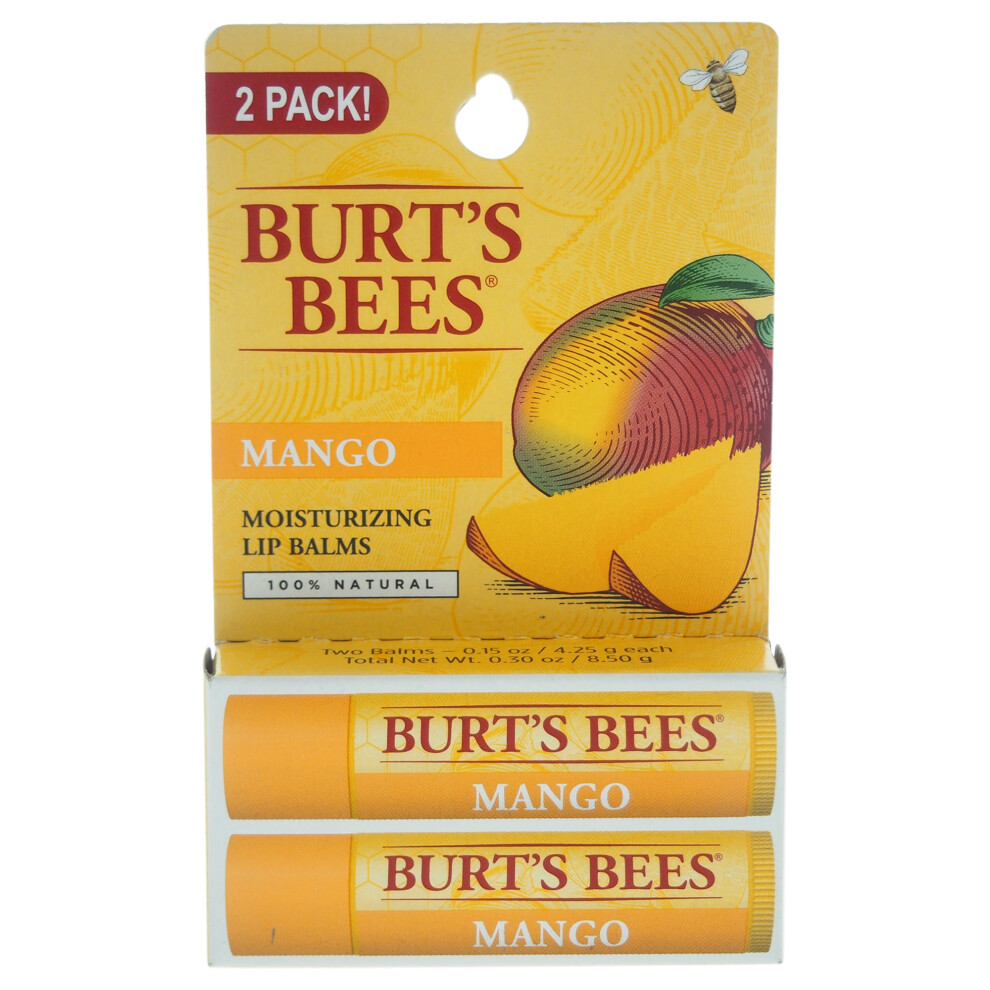 Burts Bees Mango Moisturizing Lip Balm Twin Pack - 2 x 0.15 oz Lip Balm