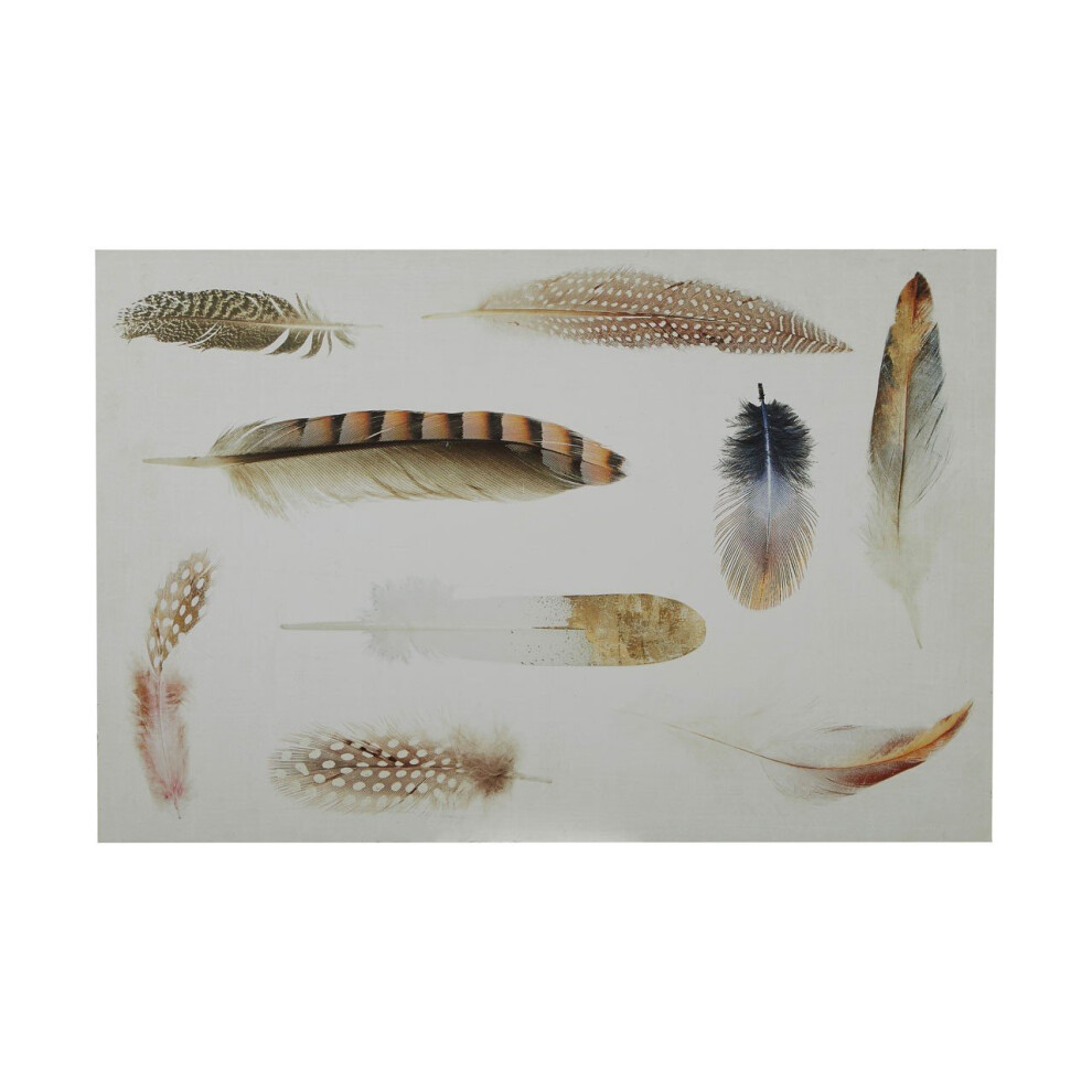 Premier Housewares Feather Wall Plaque, Mdf - Brown