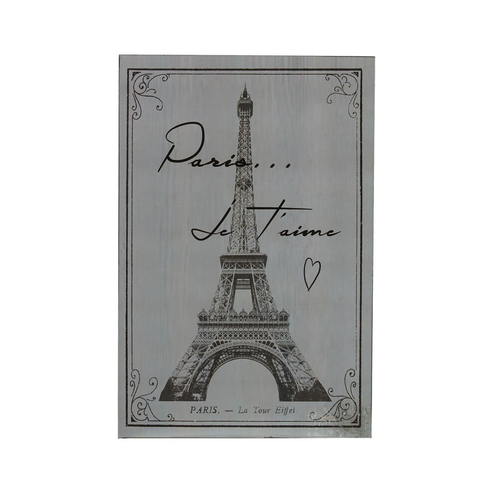 Premier Housewares Paris Wall Plaque, Mdf - Grey
