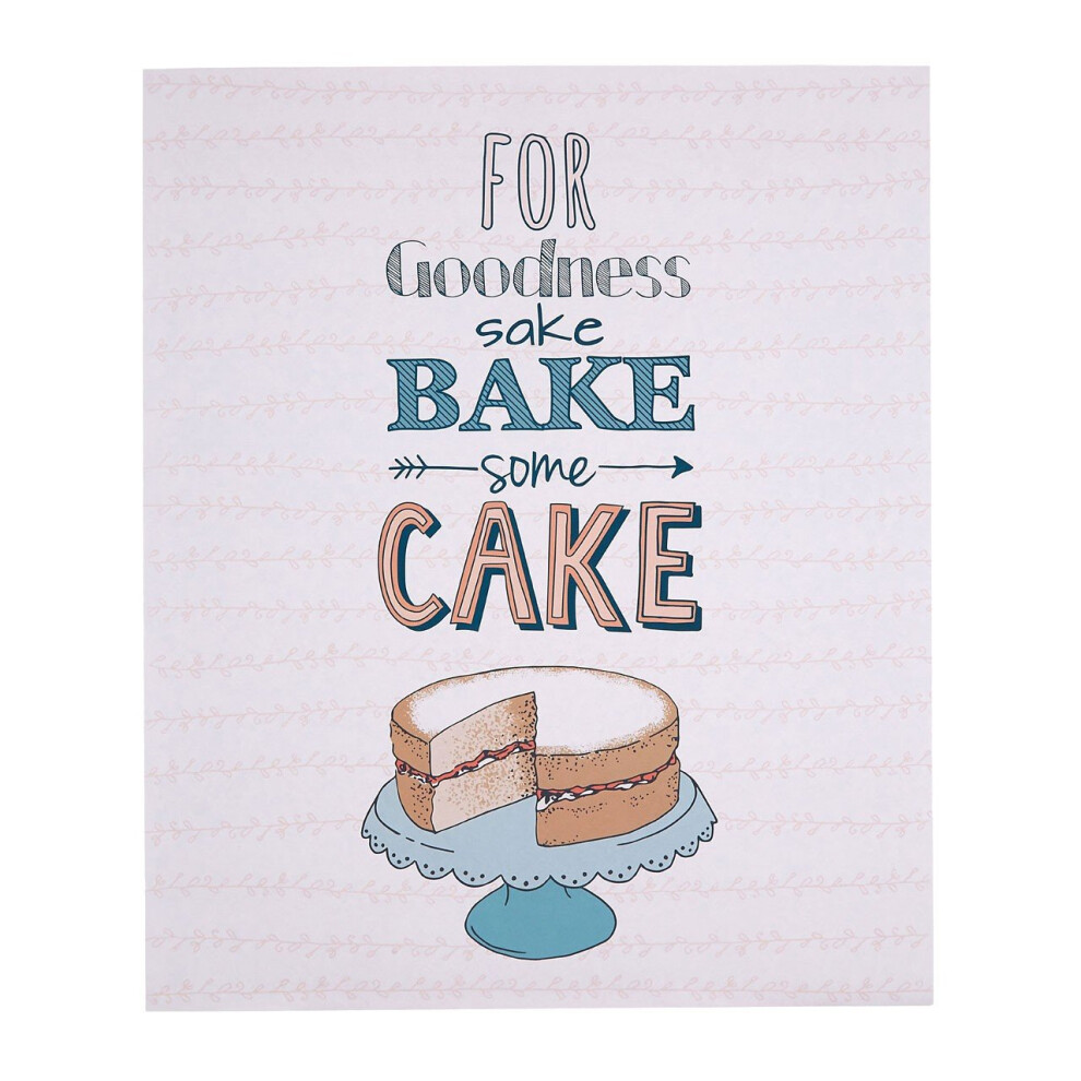 Pretty Things Bake Some Cake Wall Plaque, MDF - Multi-Colour