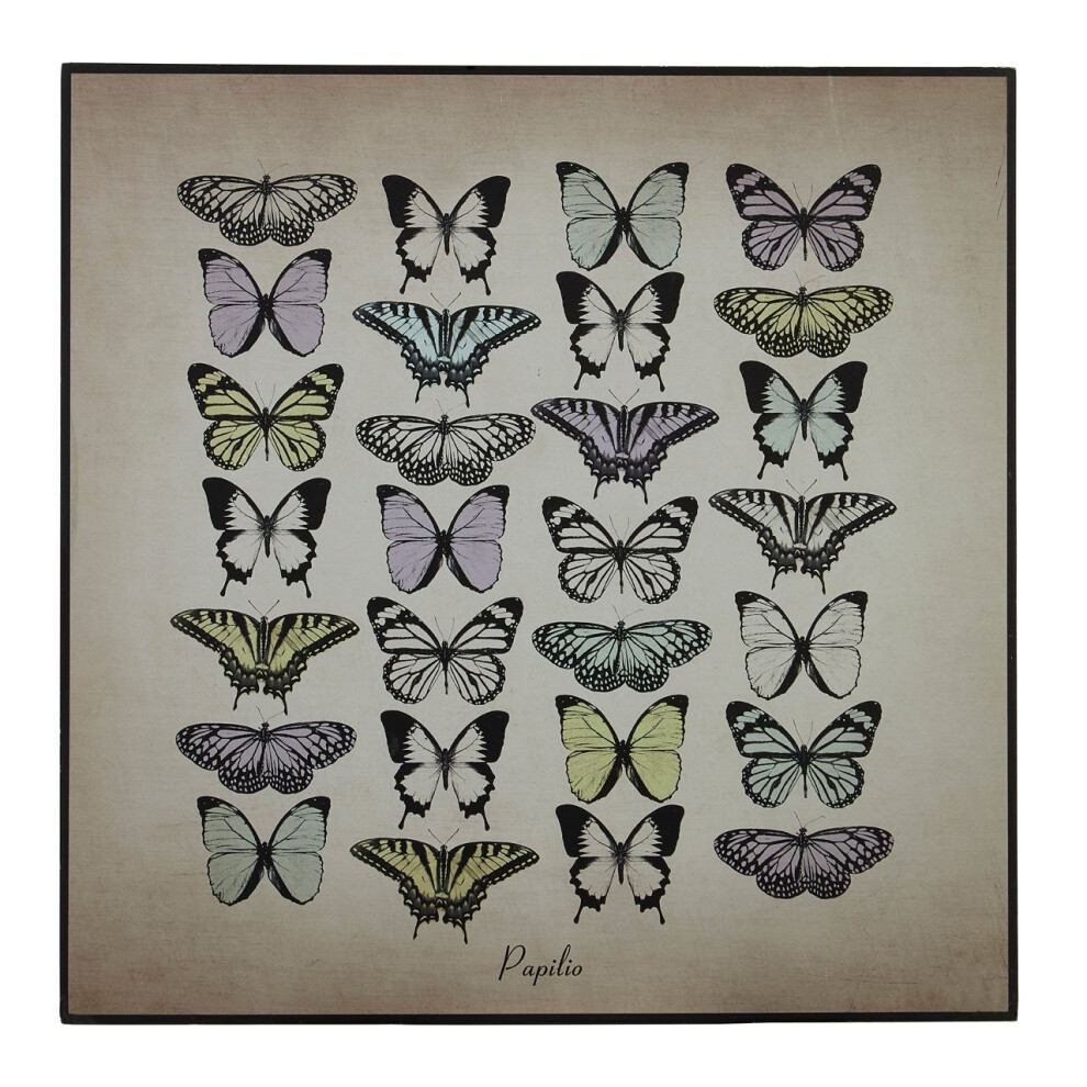 Premier Housewares Papilio Butterfly Wall Plaque, Mdf - Multi-Colour