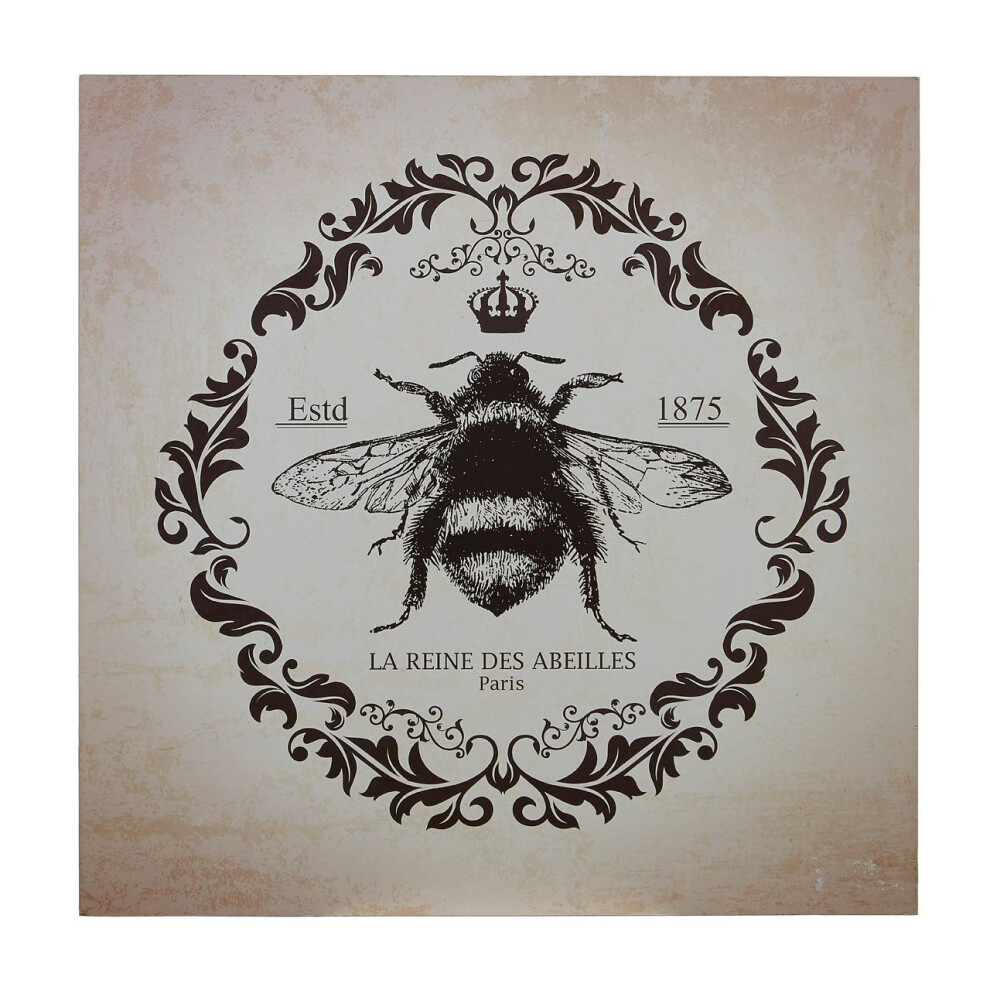 Premier Housewares Queen Bee Wall Plaque, Mdf - Black
