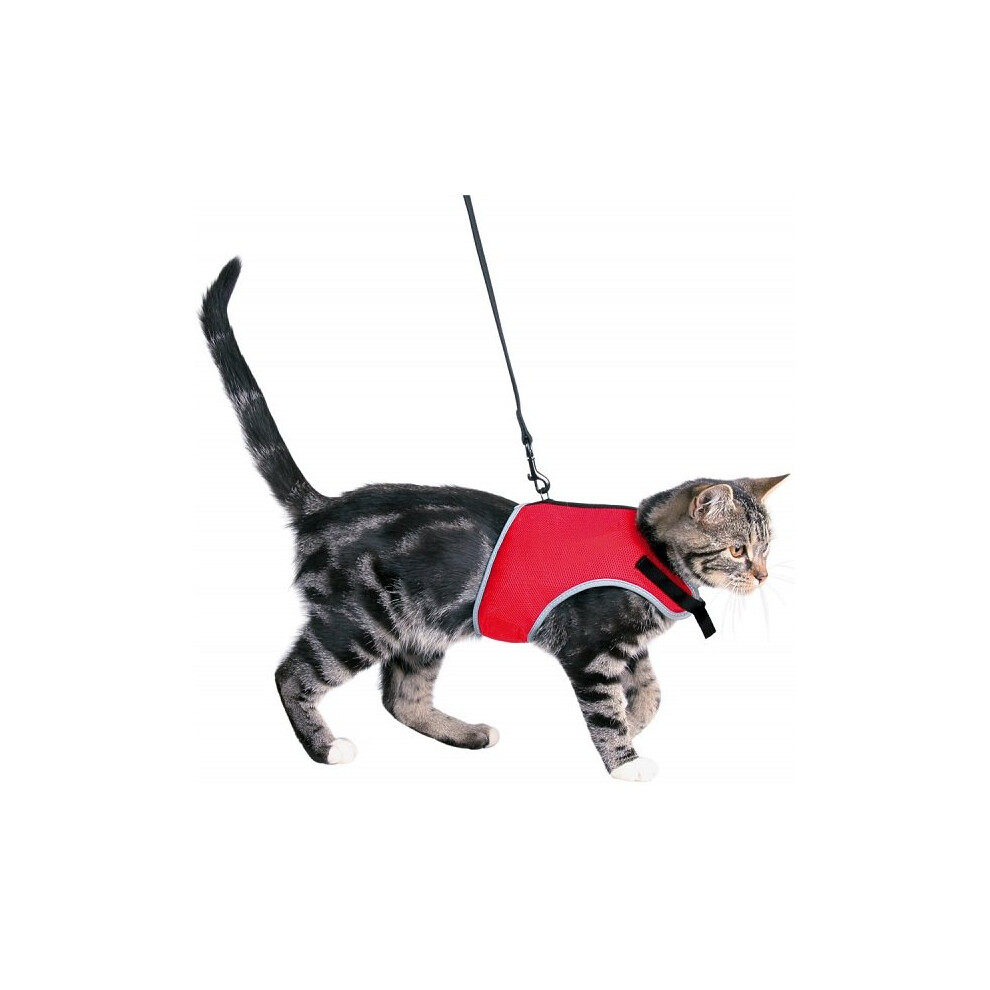 (24-42 cm, Red) Trixie Soft Cat Harness & Leash